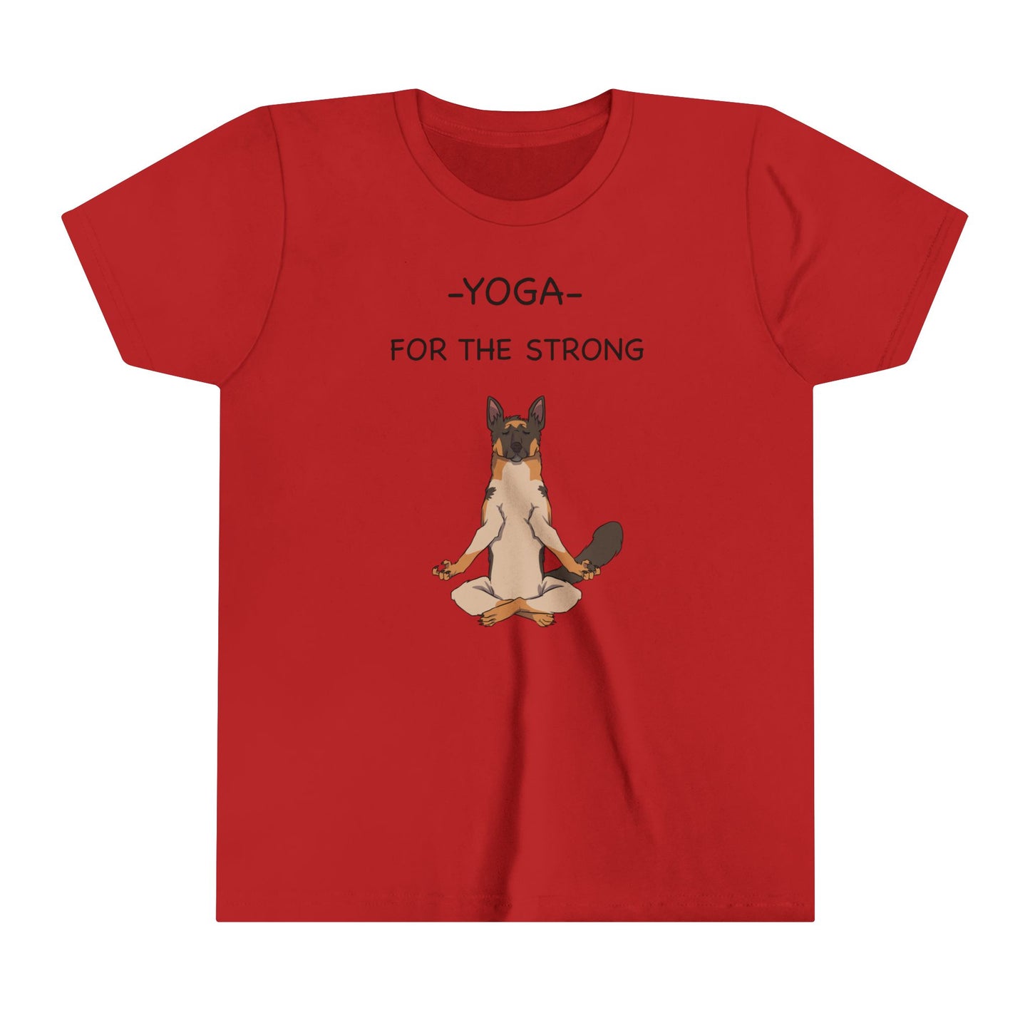 GSD Yoga for the Strong -Youth Short Sleeve Tee-Cartoon Yoga