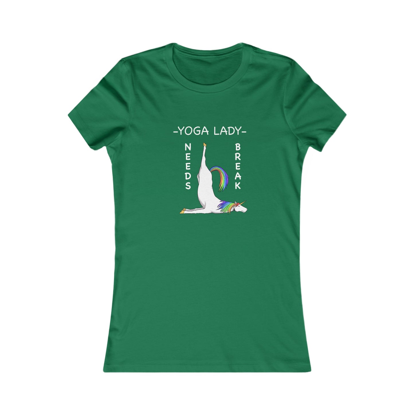 Yoga Lady Needs Break-Unicorn-Women's Favorite Tee-Cartoon Yoga