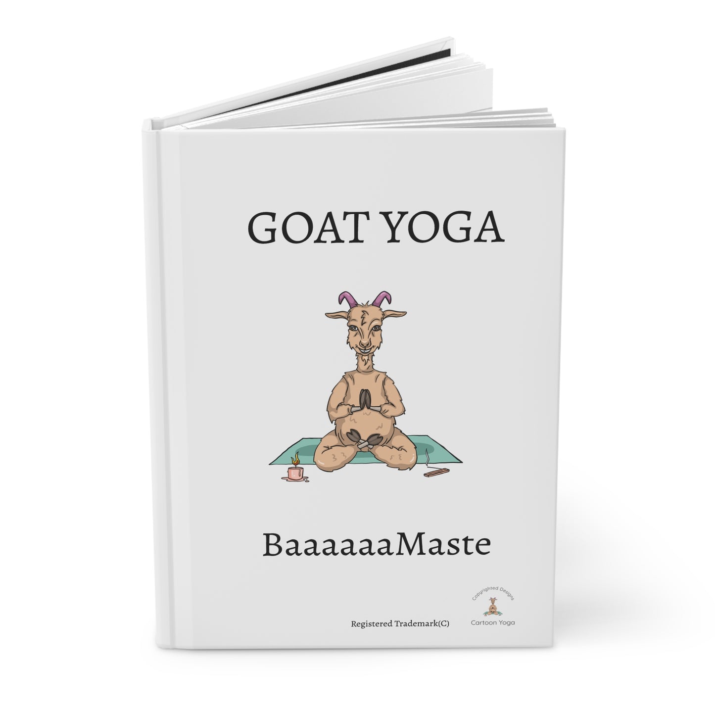Goat Yoga Hard Cover Journal By Cartoon Yoga-Kids